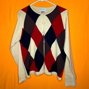 Geometric Diamond Vintage Cardigan Sweater